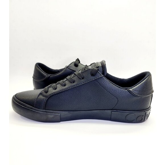 Calvin Klein Reon Lace-Up Sneaker Size 11.5 M Black PU Casual Shoe - Picture 9 of 13
